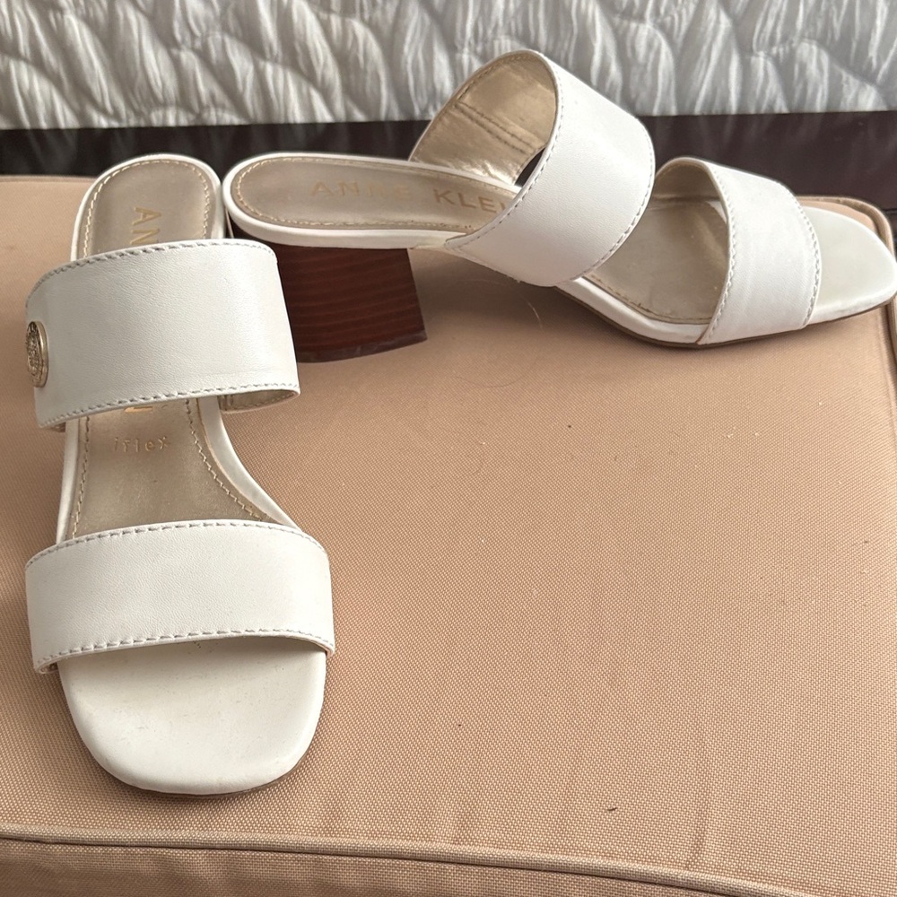 Anne Klein White Heeled Sandals